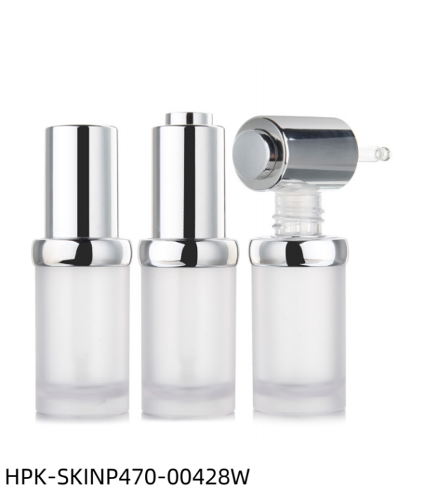 Matte Plastic Bottle with Metalized Rotatable  Button Pipette Dropper